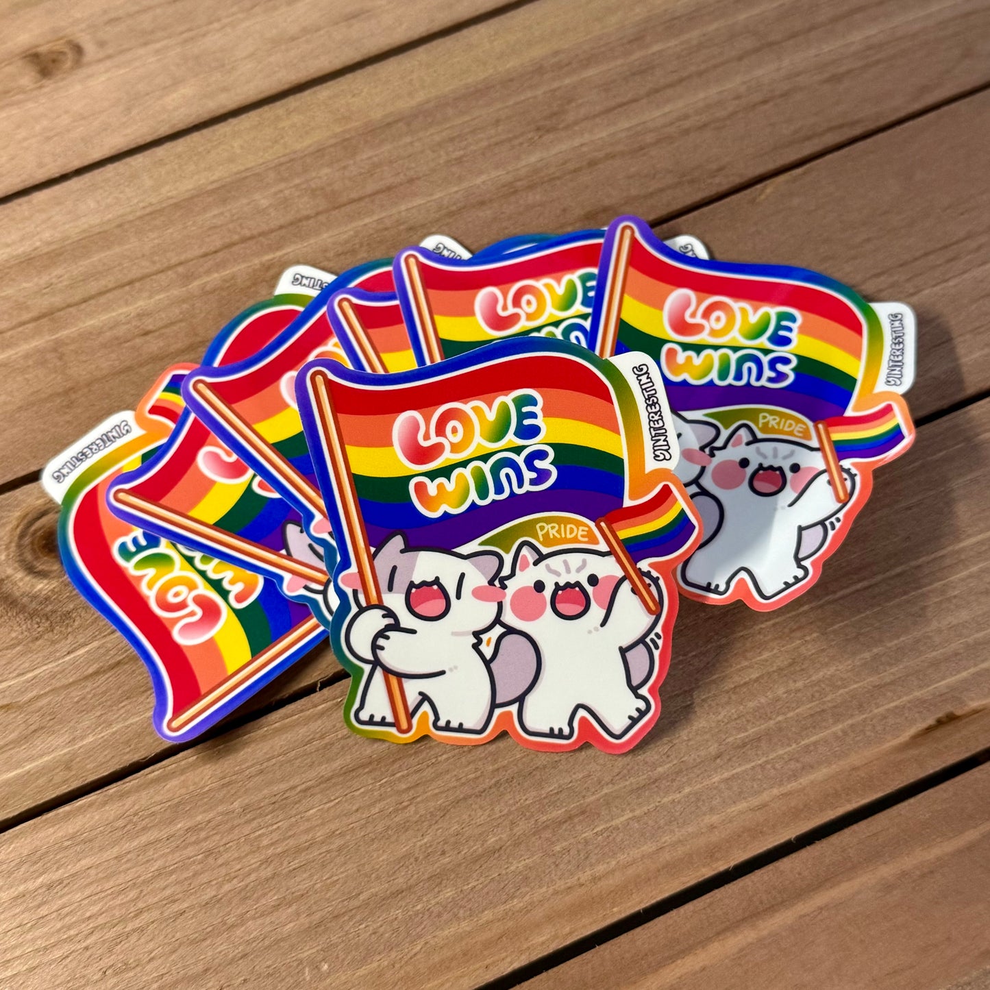 LGBTQ+ Pride Flag Cat Sticker