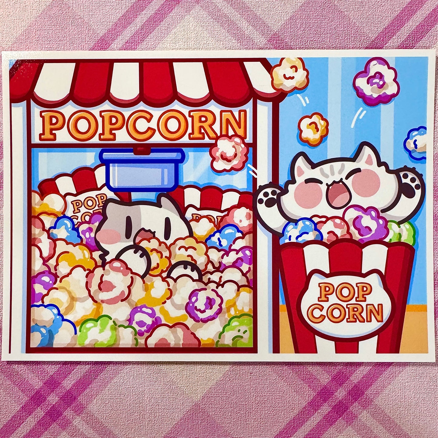 Pop Corn meows Art Print
