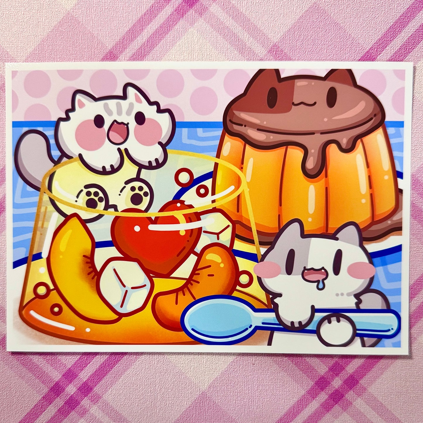 Jelly & Pudding meows Art Print