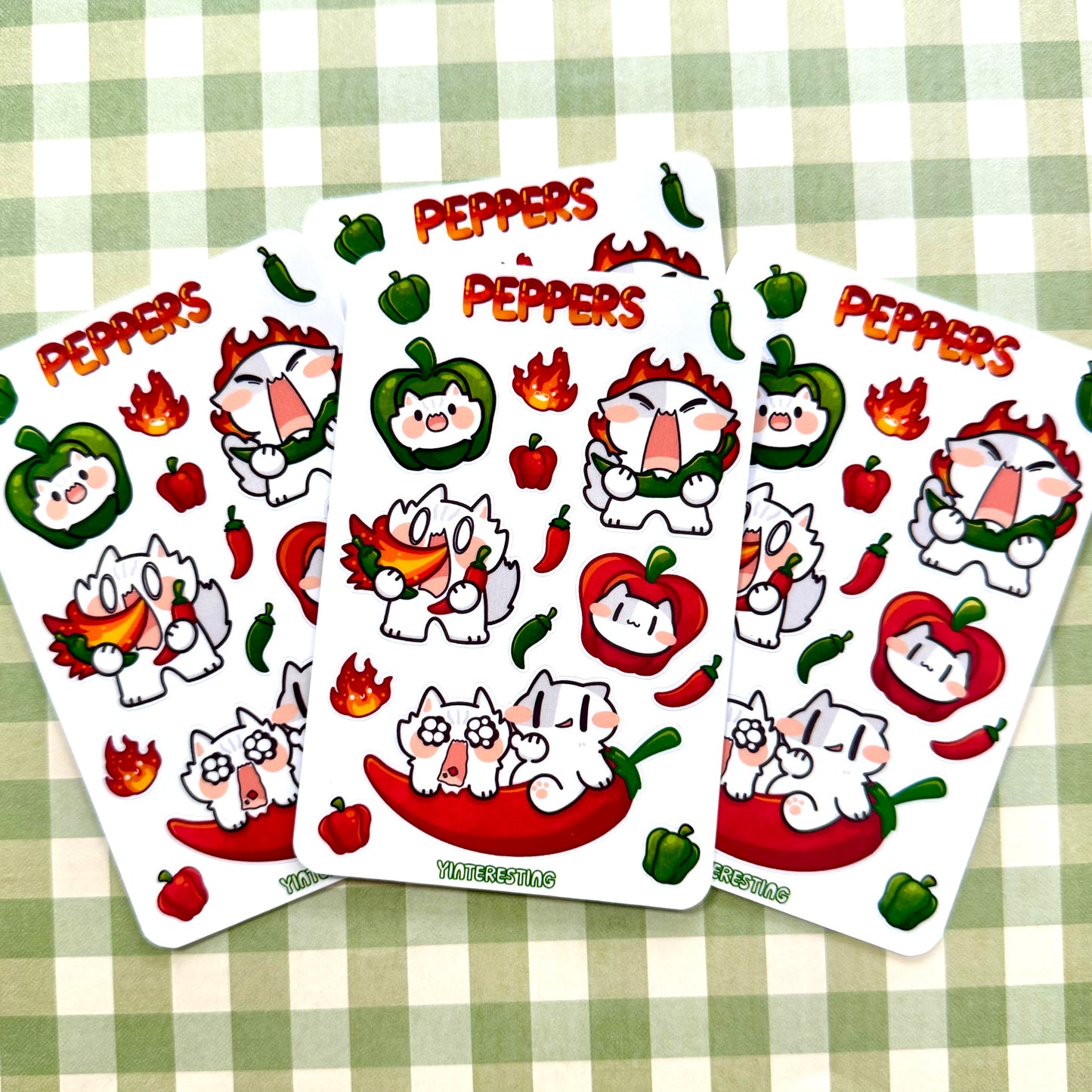 Chili Peppers meow Sticker Sheet