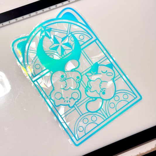 Stained Glass window meow glow in the dark Suncatcher