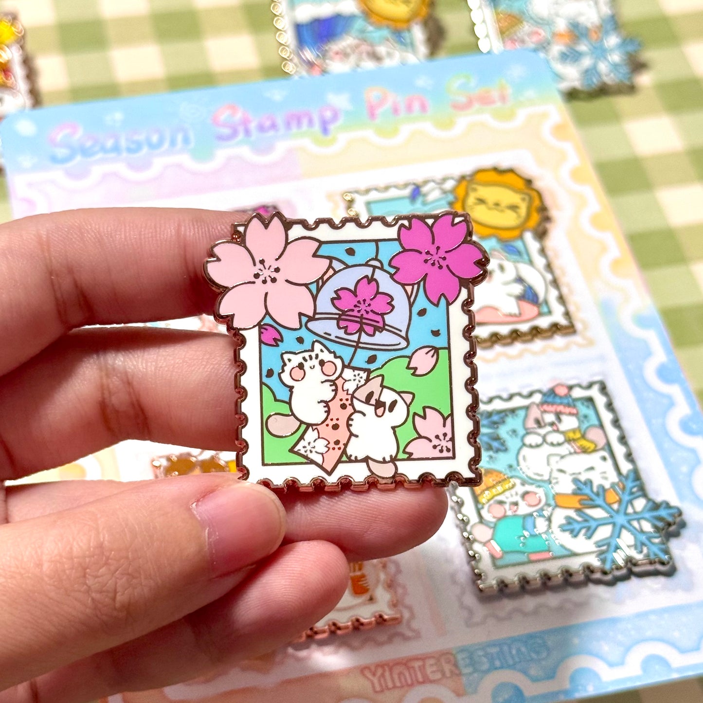 Spring Sakura Stamp Enamel Pin