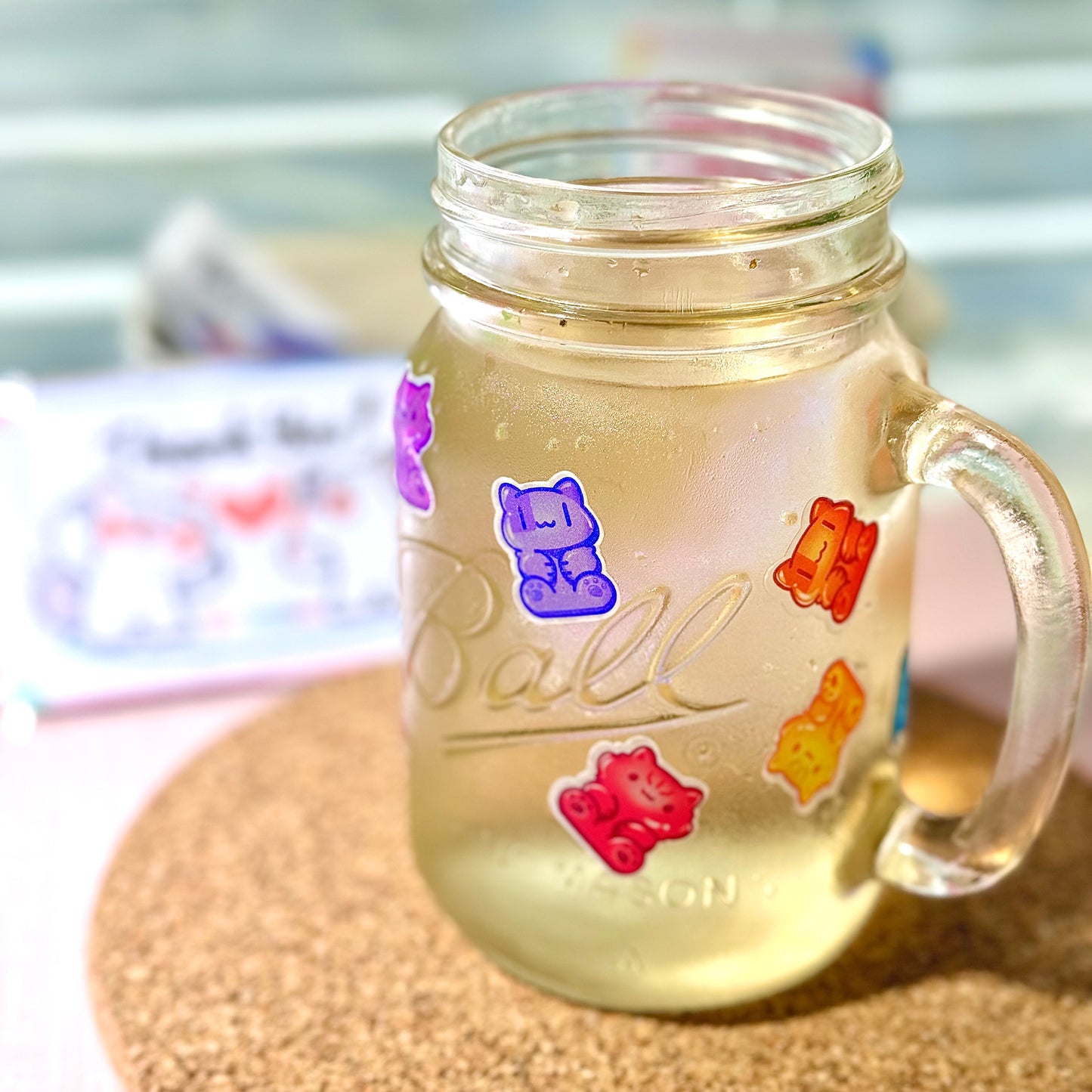 Gummy Cats clear Sticker Set