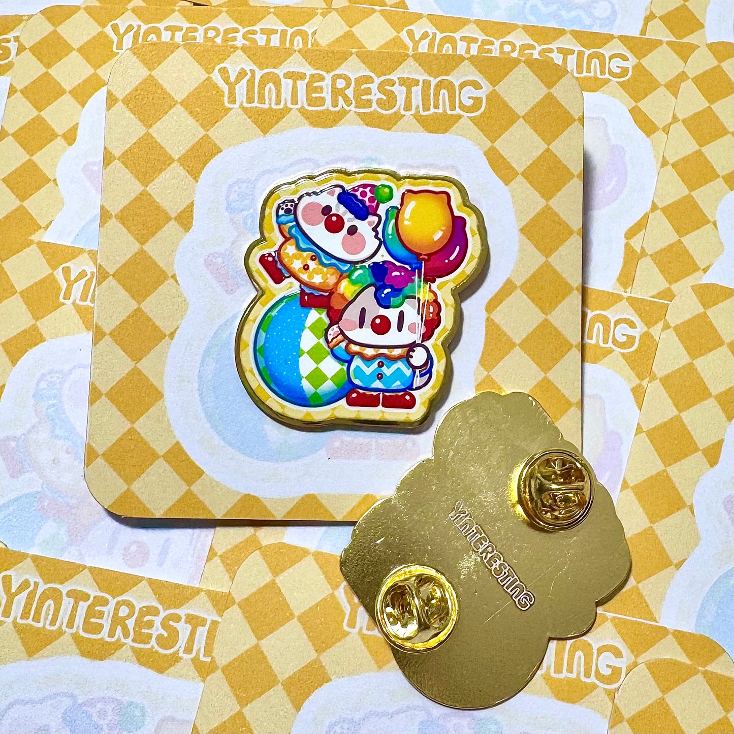 Clown meows Hard Metal Pin