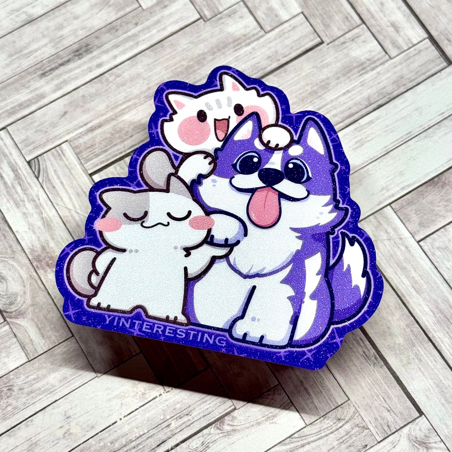 Husky and meows Sticker