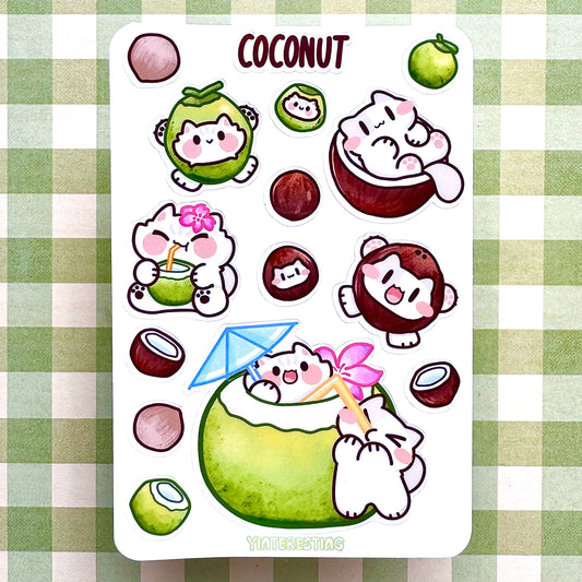 Coconut meow Sticker Sheet