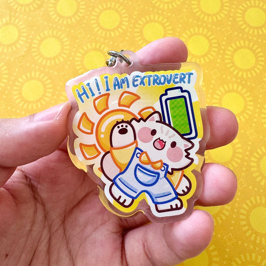 Extrovert Meow Keychain