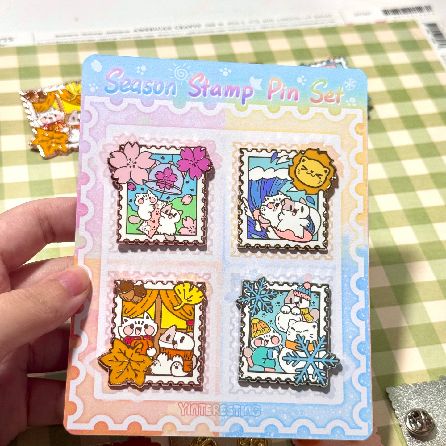 Four Season Stamp Enamel Pin Set