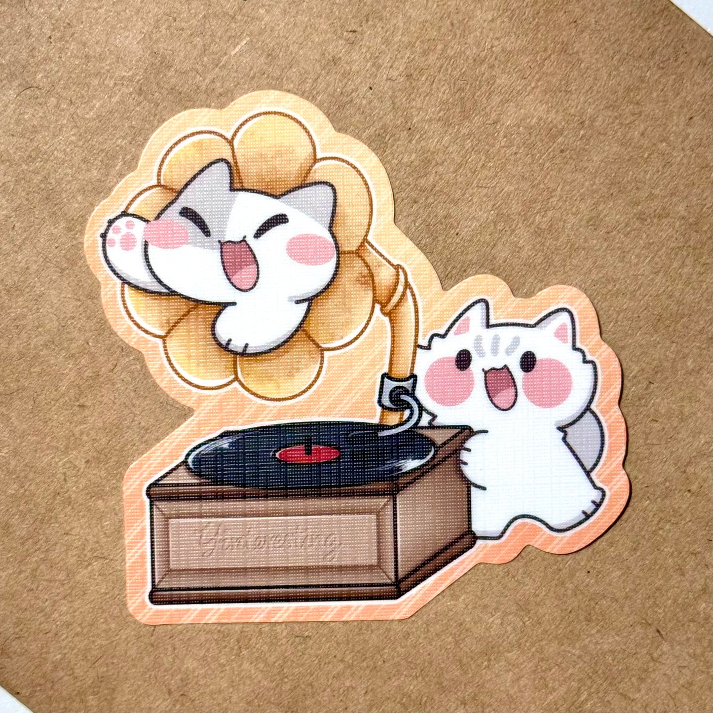 Record Player Meows Sticker