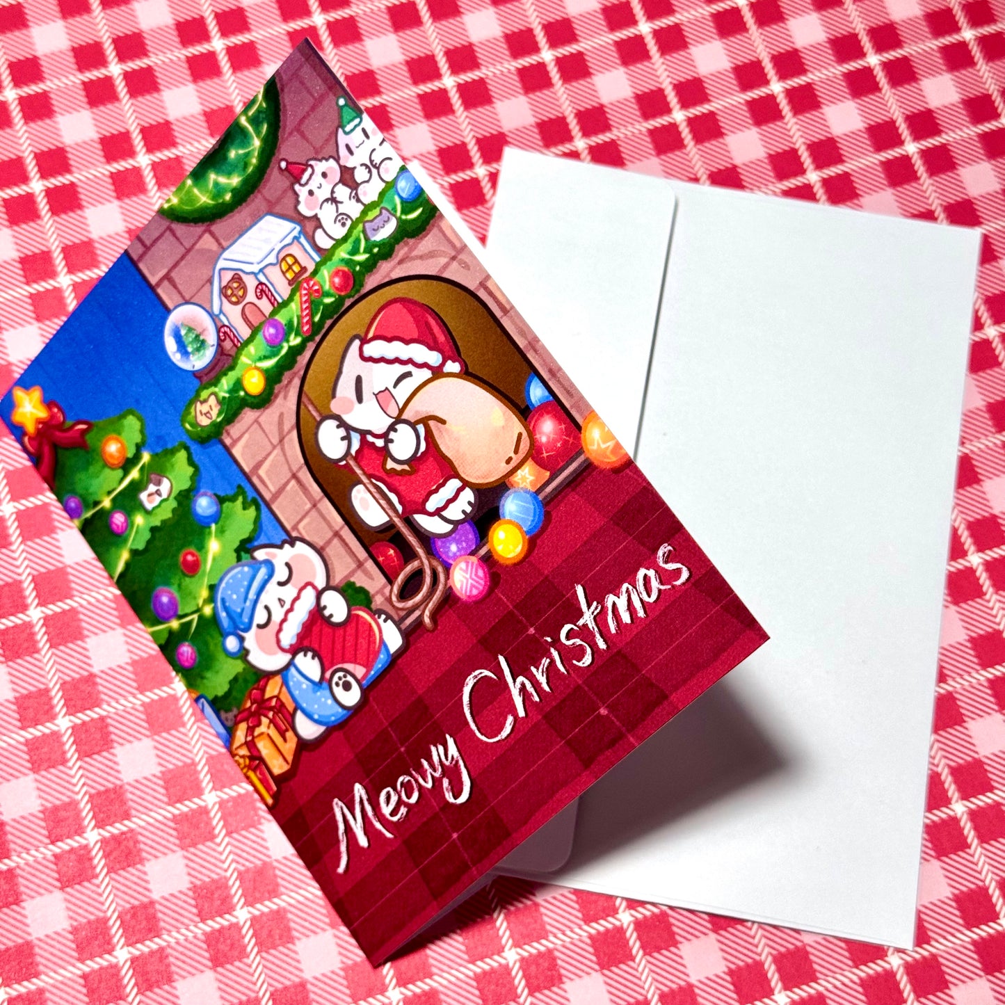 Meowy Christmas Greeting cards , 4.25” x 5.5”