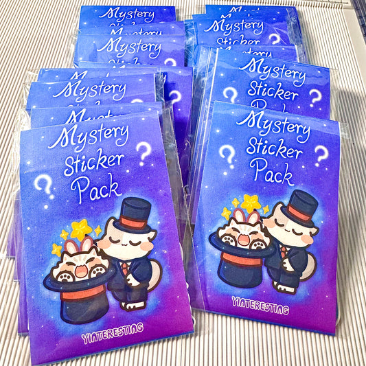 Mystery 1 inch Stickers Pack, 15 Mini Glossy Die Cut Sticker flakes