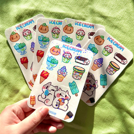 Ice cream meow Sticker sheet