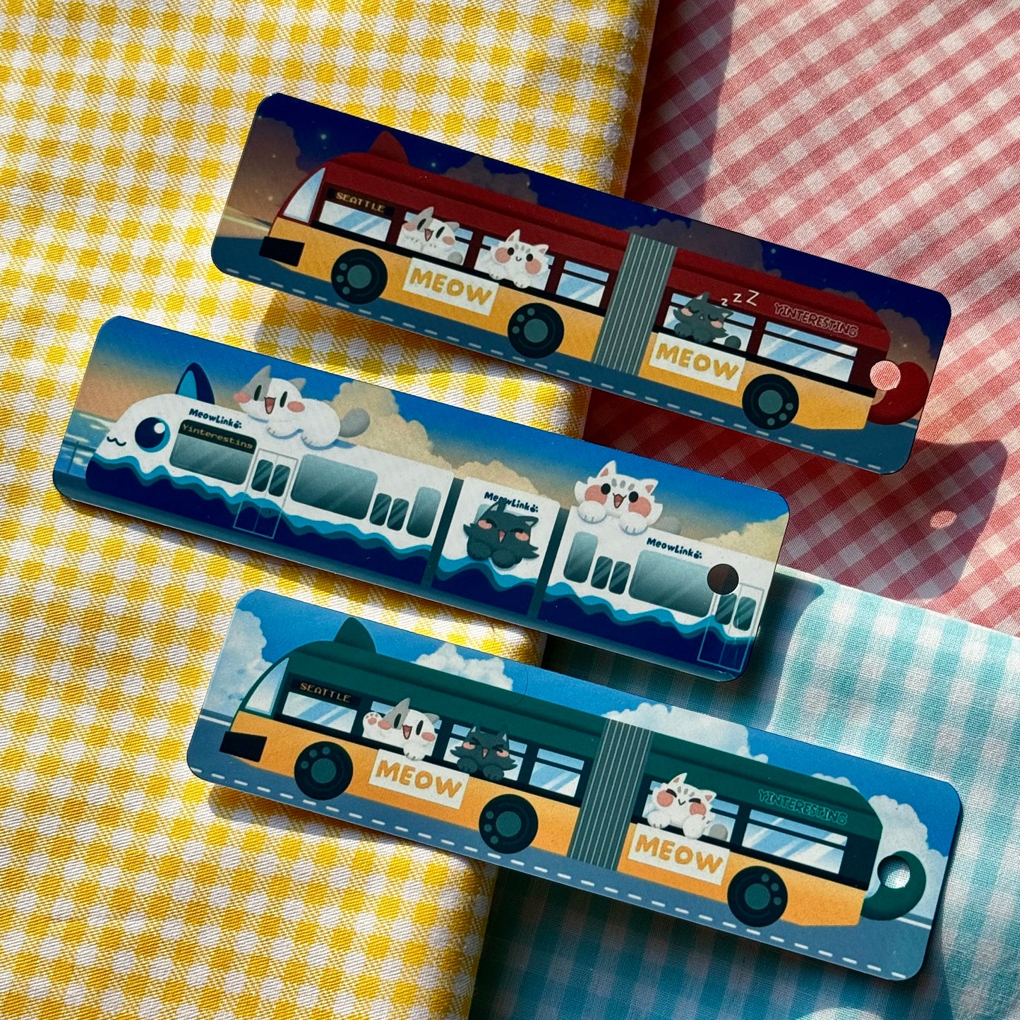 Public transport meow Metal Bookmark