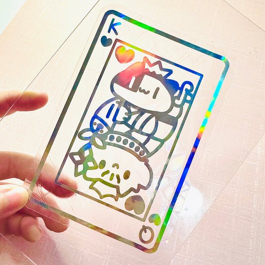 Playing card king queen cat Suncatcher