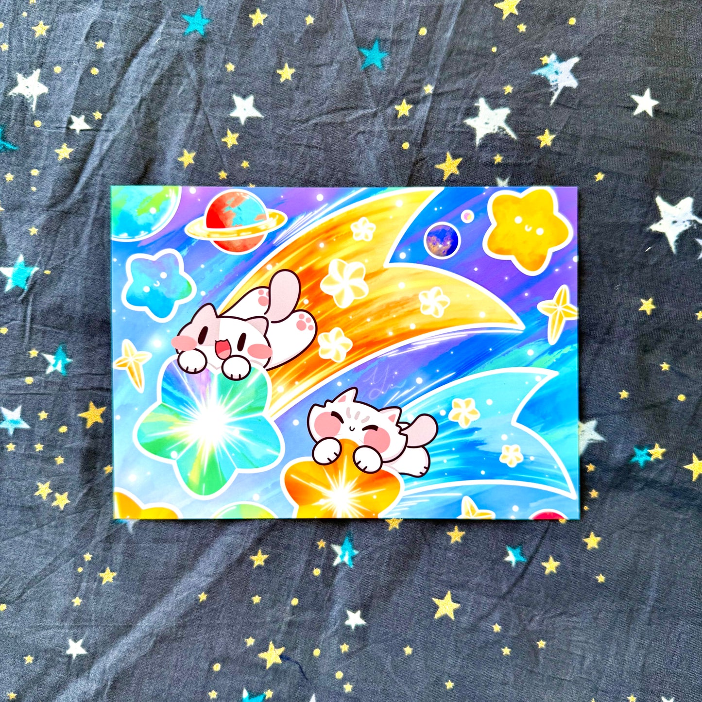 Starry Kitties Series Art Print