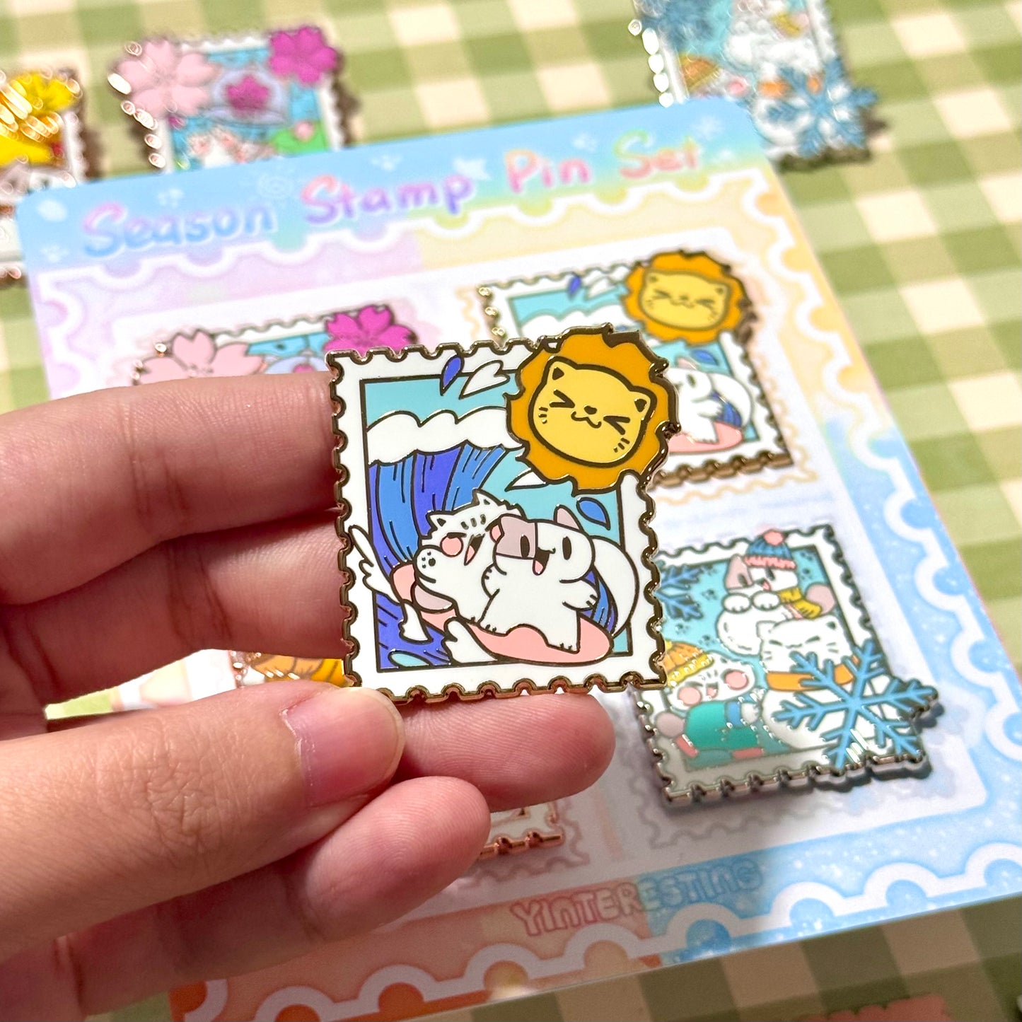 Four Season Stamp Enamel Pin Set