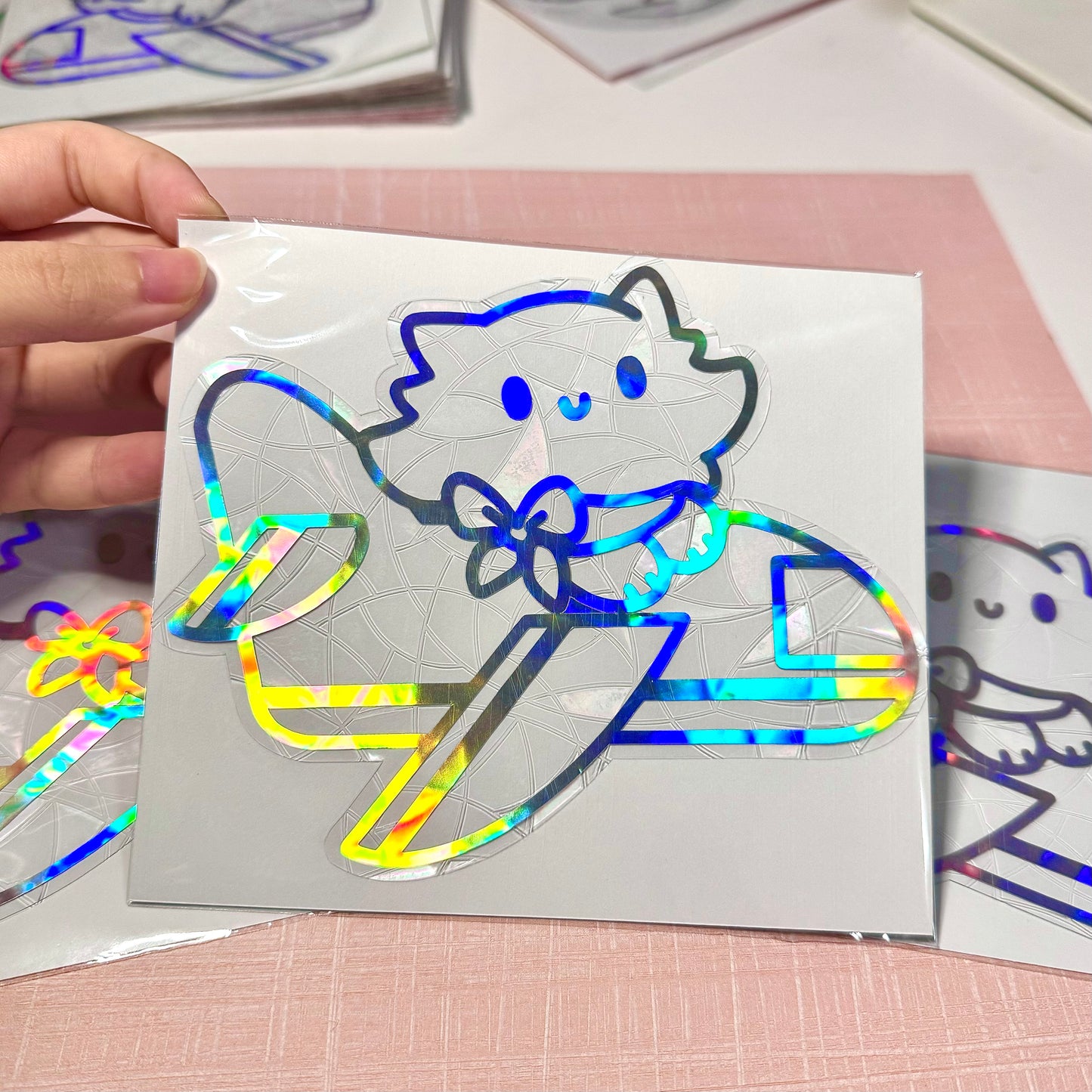 Airplane cute cats Suncatcher