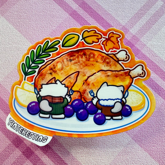 November Turkey Thanksgiving Sticker