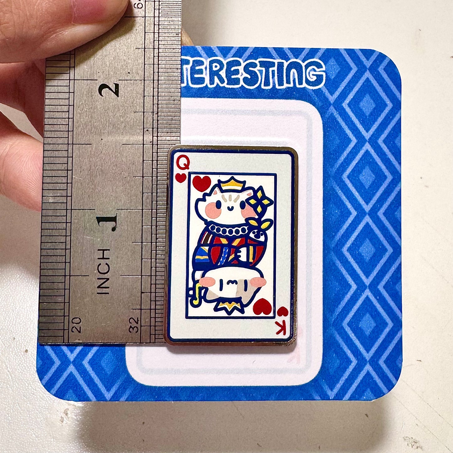 King and Queen Card Hard Metal Pin