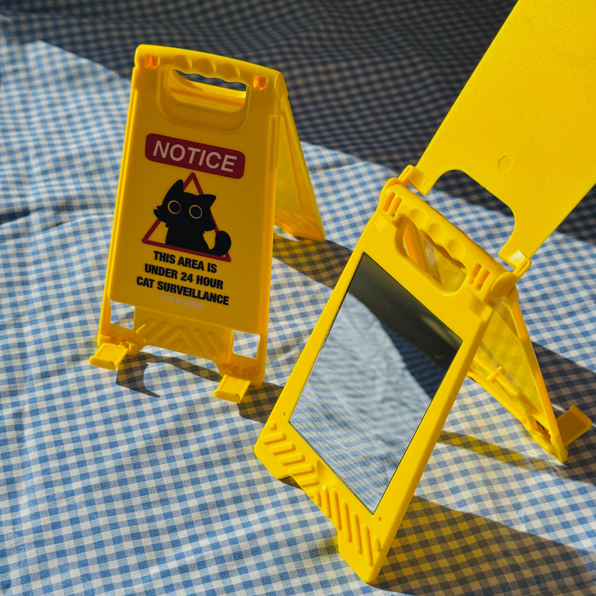 Void Warning Sign Mirror Phone Stand