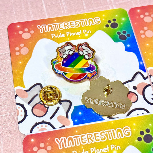 LGBTQ+ Pride Planet Hard Metal Pin 1"