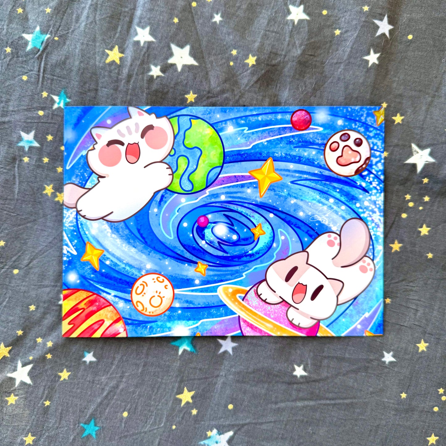 Starry Kitties Series Art Print