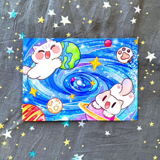 Starry Kitties Series Art Print