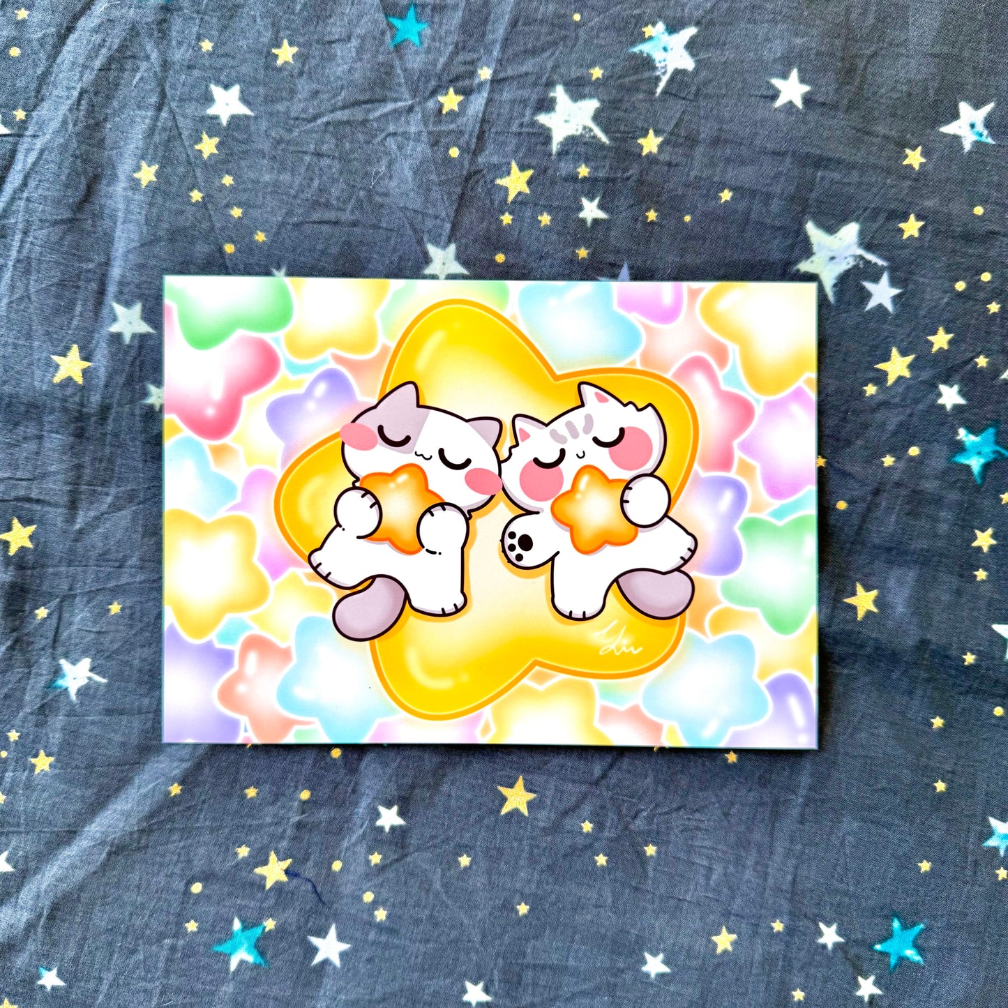 Starry Kitties Series Art Print