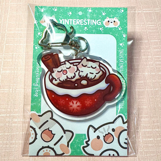 Hot cocoa Meow Keychain