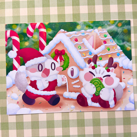 Ginger Bread House meows Art Print