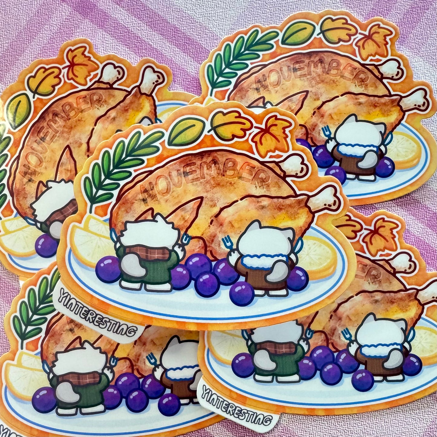 November Turkey Thanksgiving Sticker
