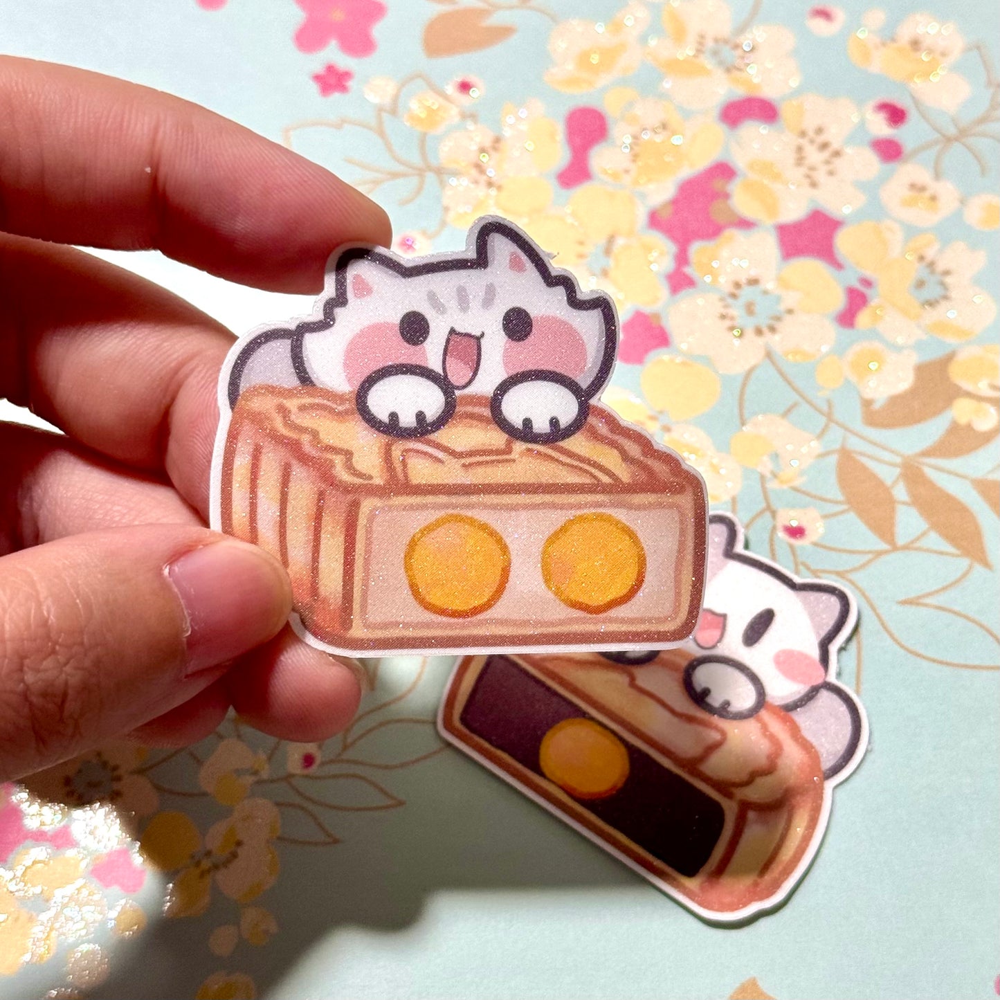 Mooncake meows Sticker