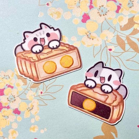 Mooncake meows Sticker