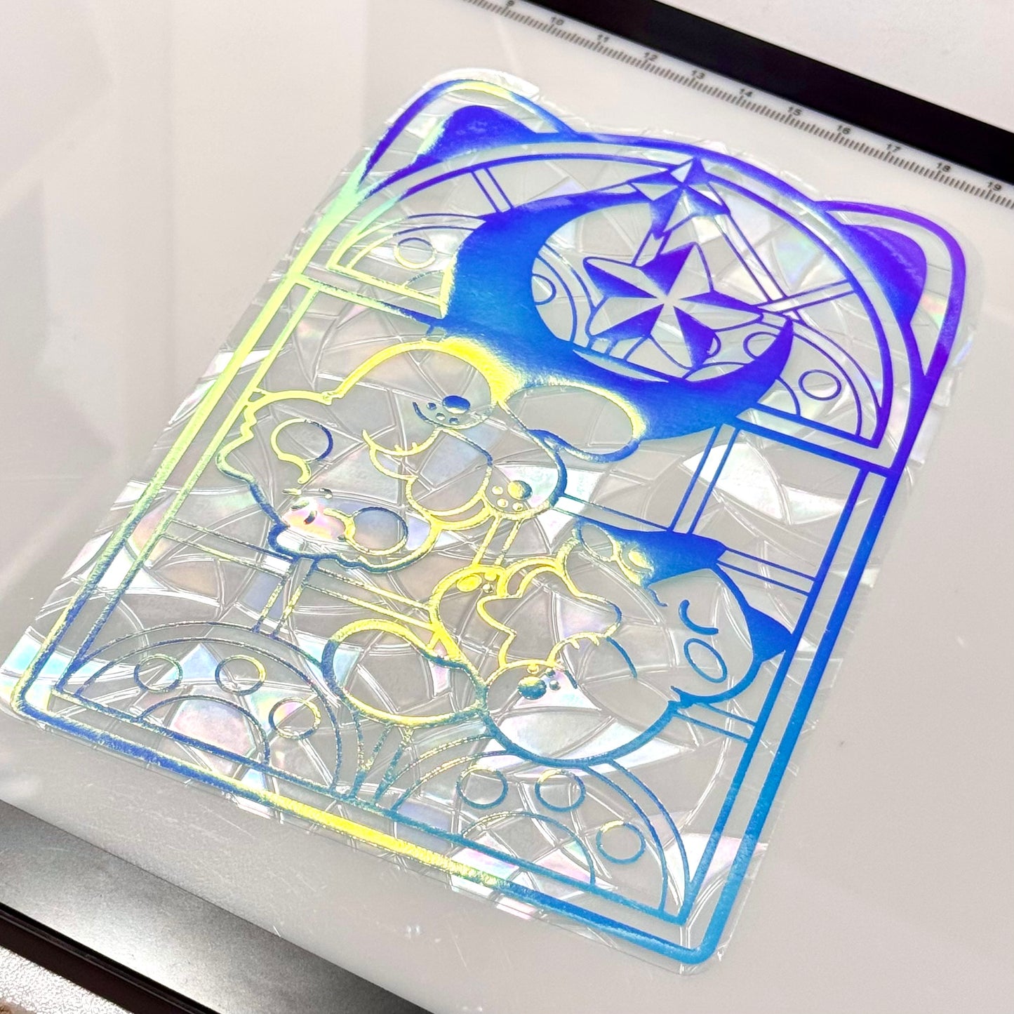 Stained Glass window meow glow in the dark Suncatcher