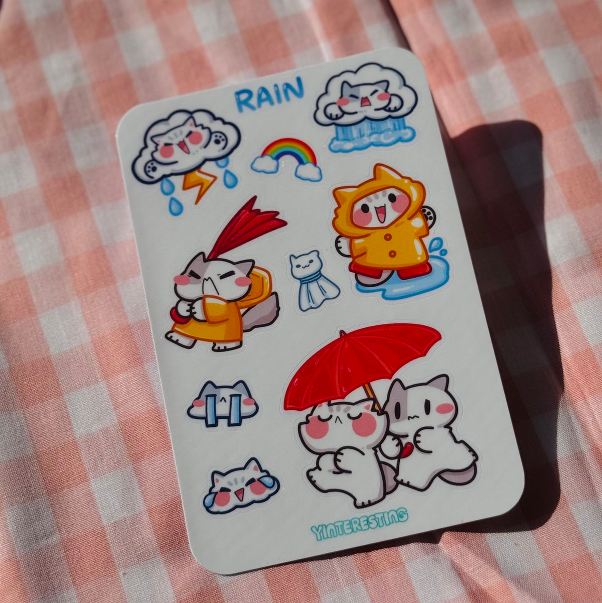 Rain meow Sticker sheet