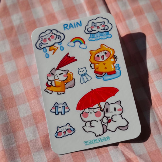 Rain meow Sticker sheet