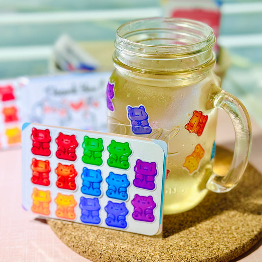 Gummy Cats clear Sticker Set