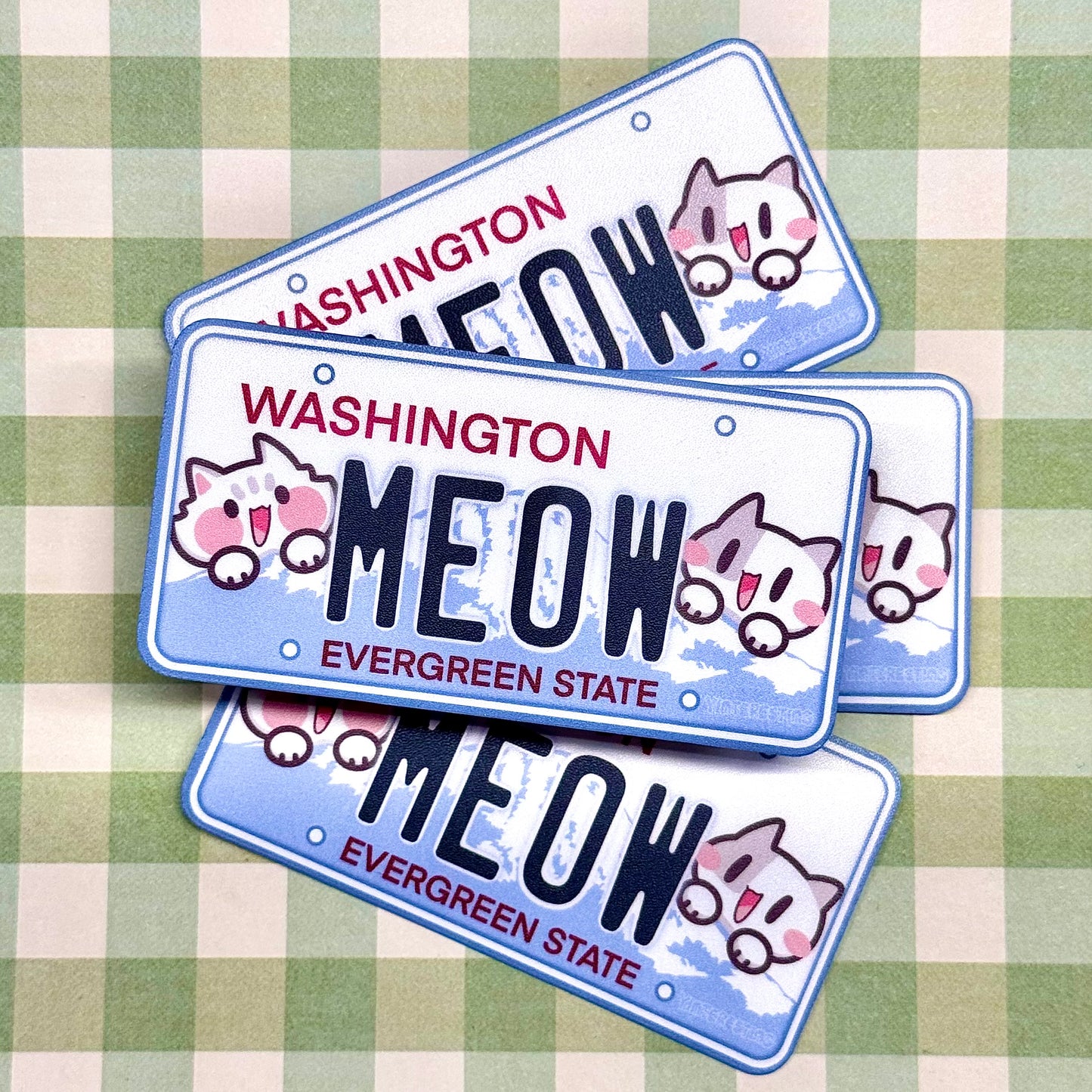 Washington License plate meow Sticker