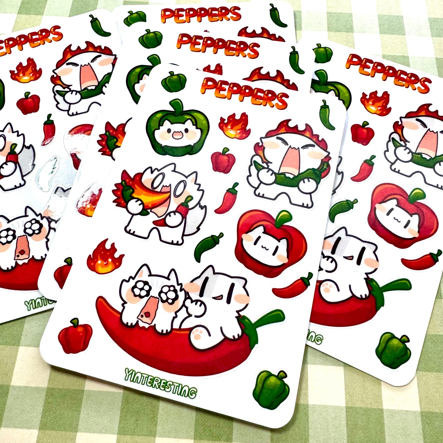 Chili Peppers meow Sticker Sheet