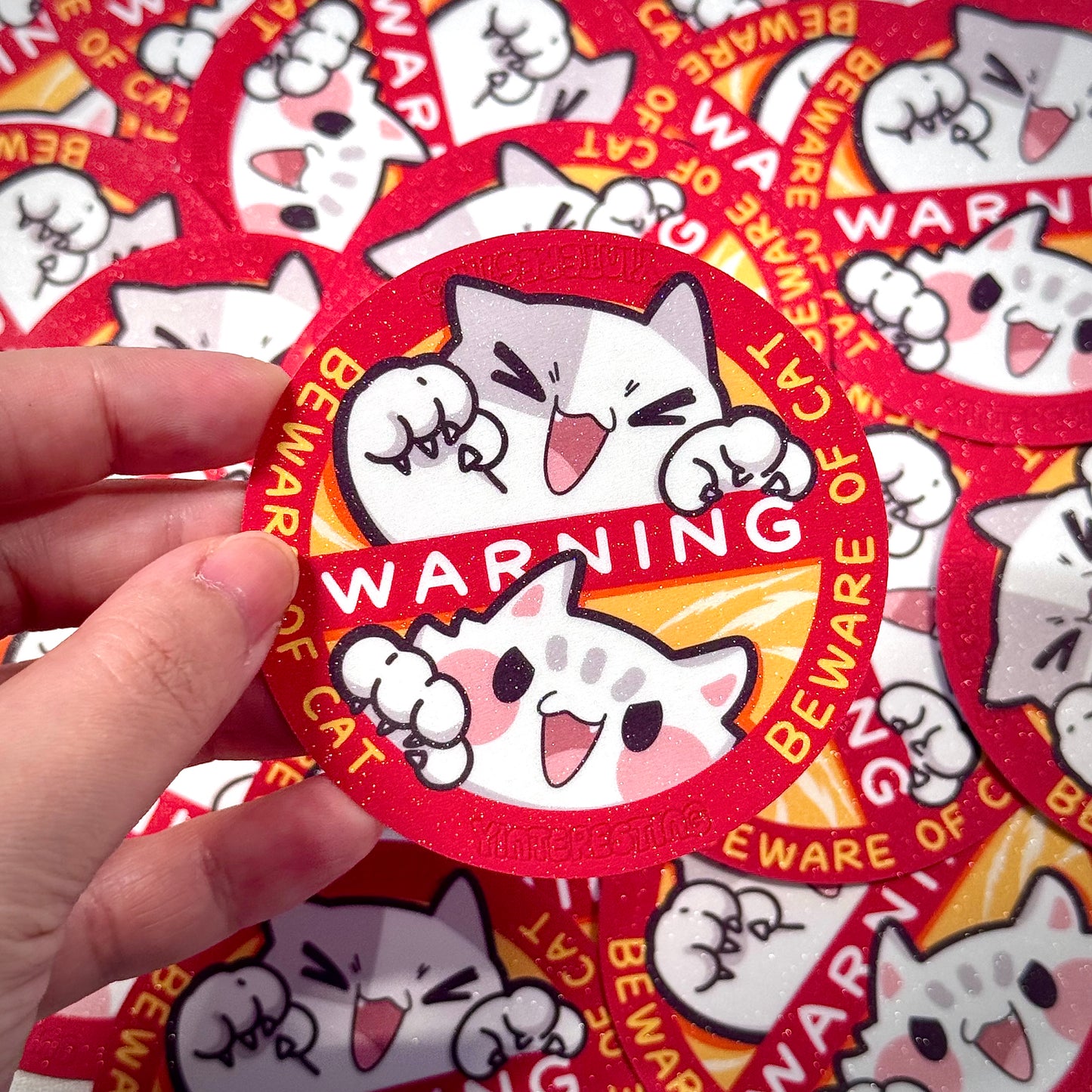 Beware of Cat Warning sticker