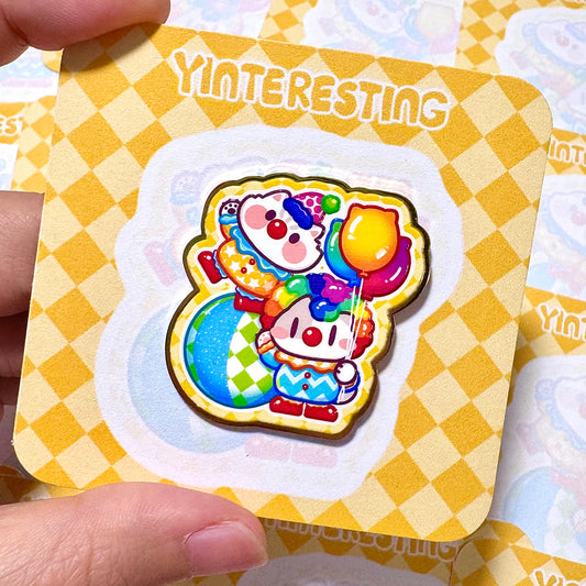 Clown meows Hard Metal Pin