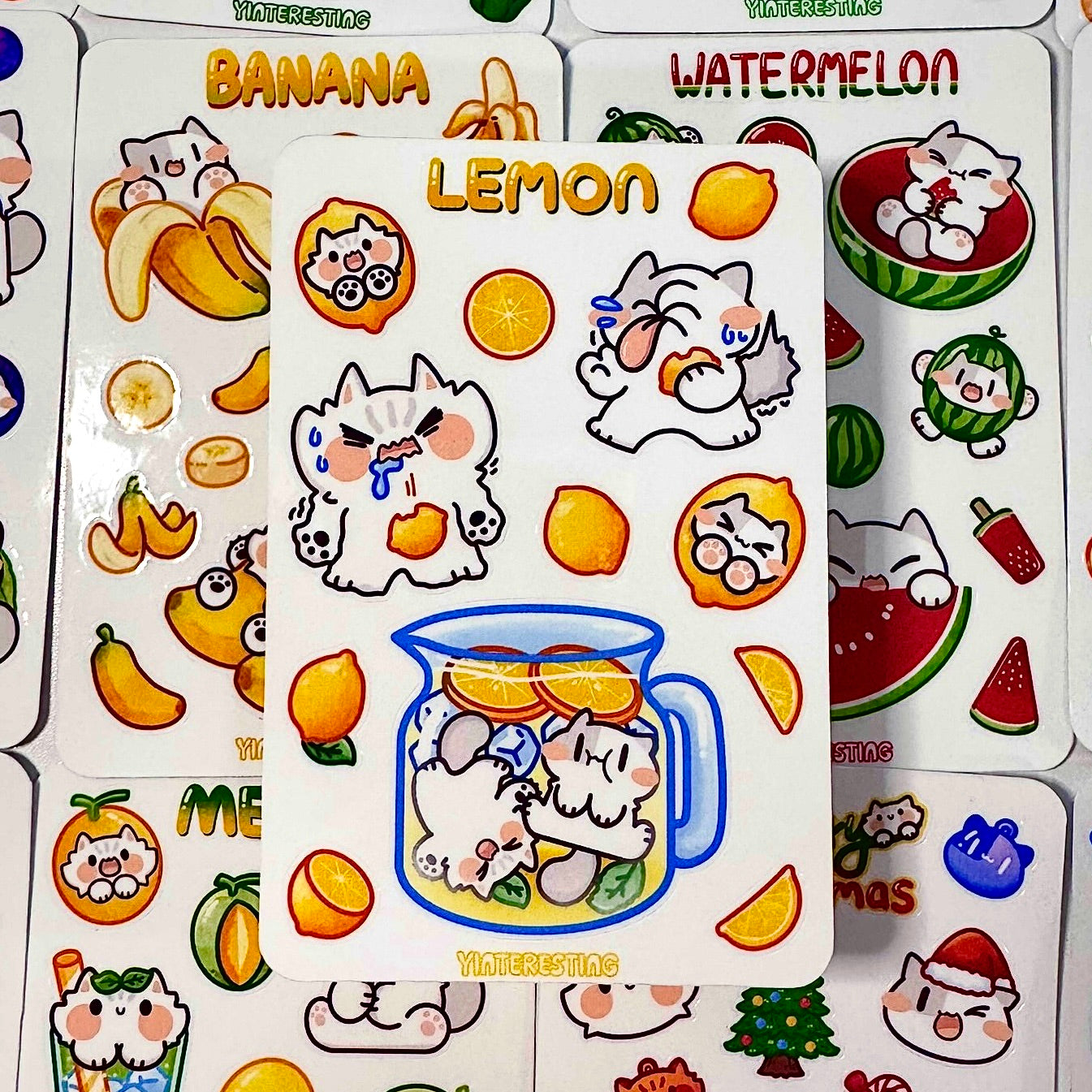 Lemon meow Sticker Sheet