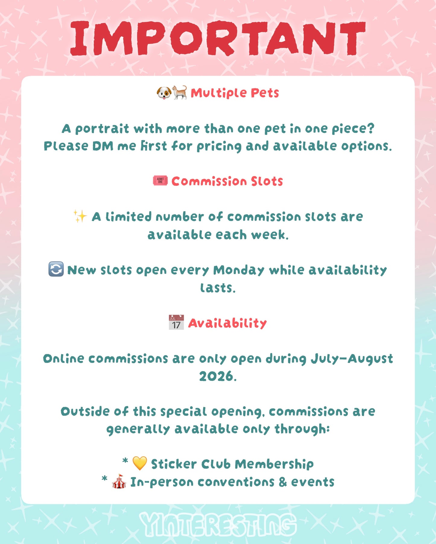 Yinteresting Pet portrait commission (Please read through before ordering)
