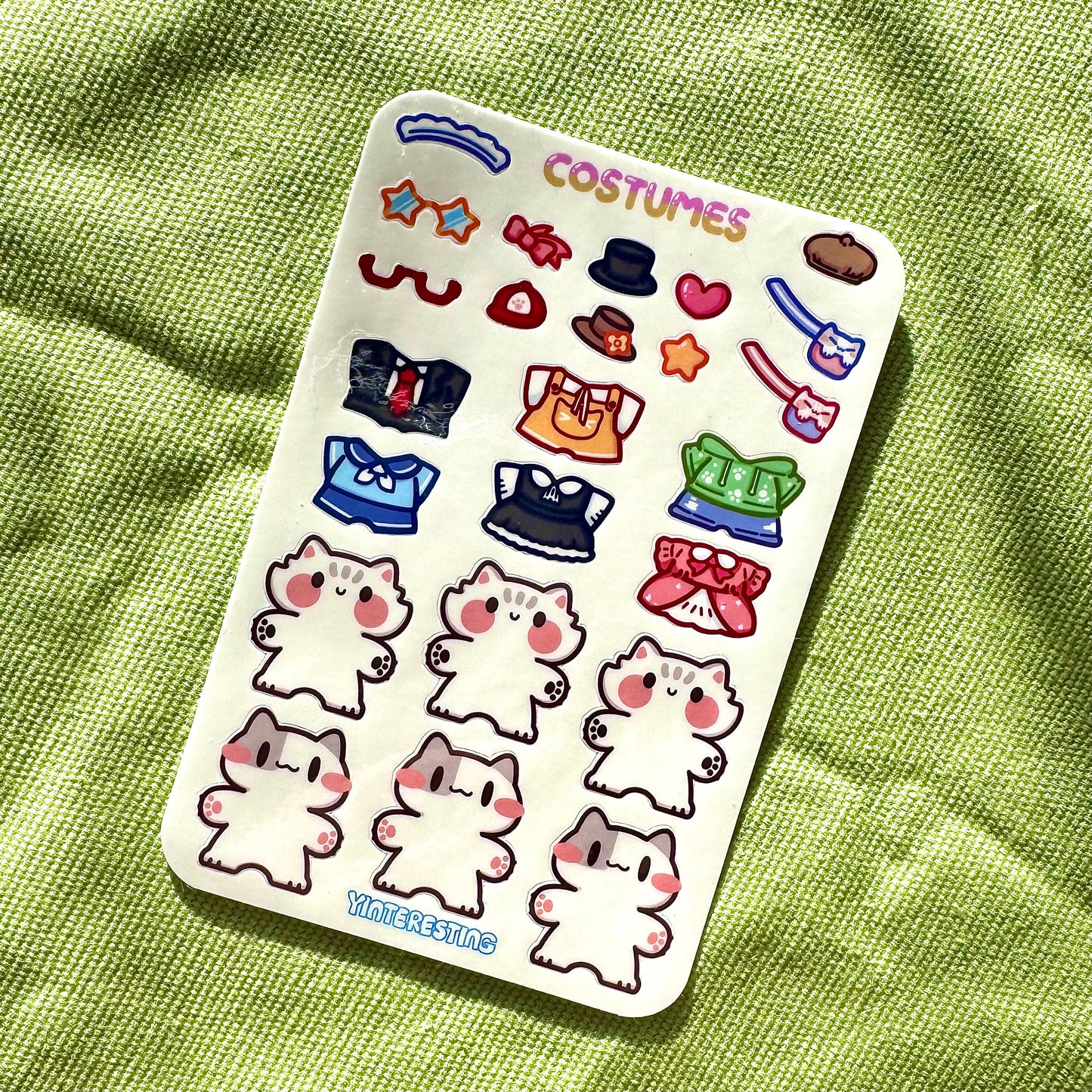 Costumes meow Sticker sheet