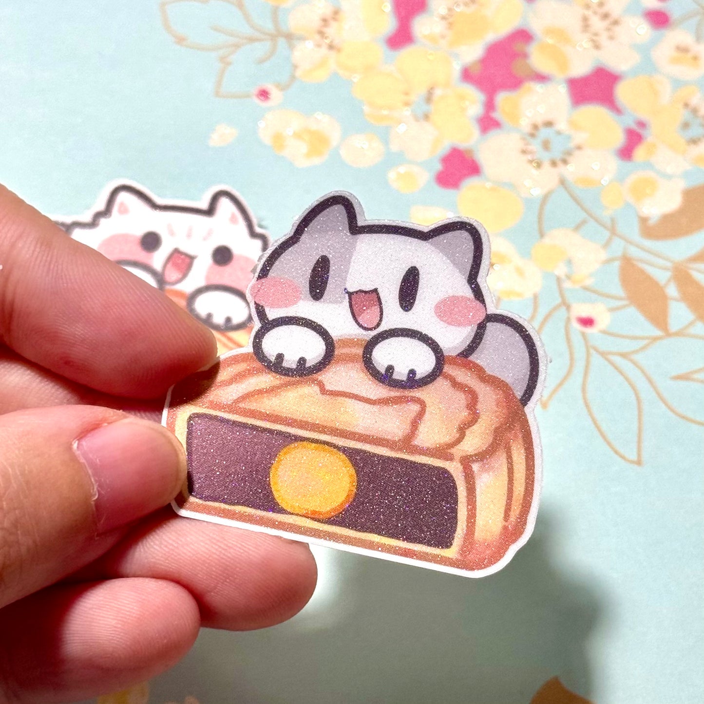 Mooncake meows Sticker