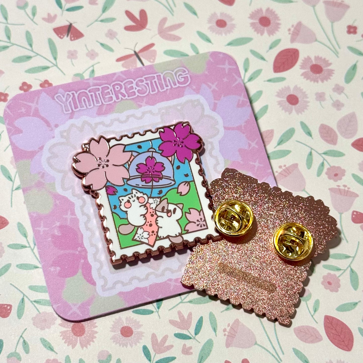 Spring Sakura Stamp Enamel Pin