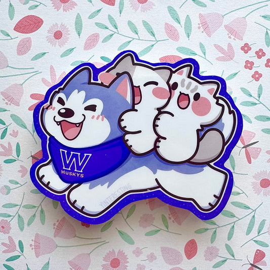 Husky meows Sticker