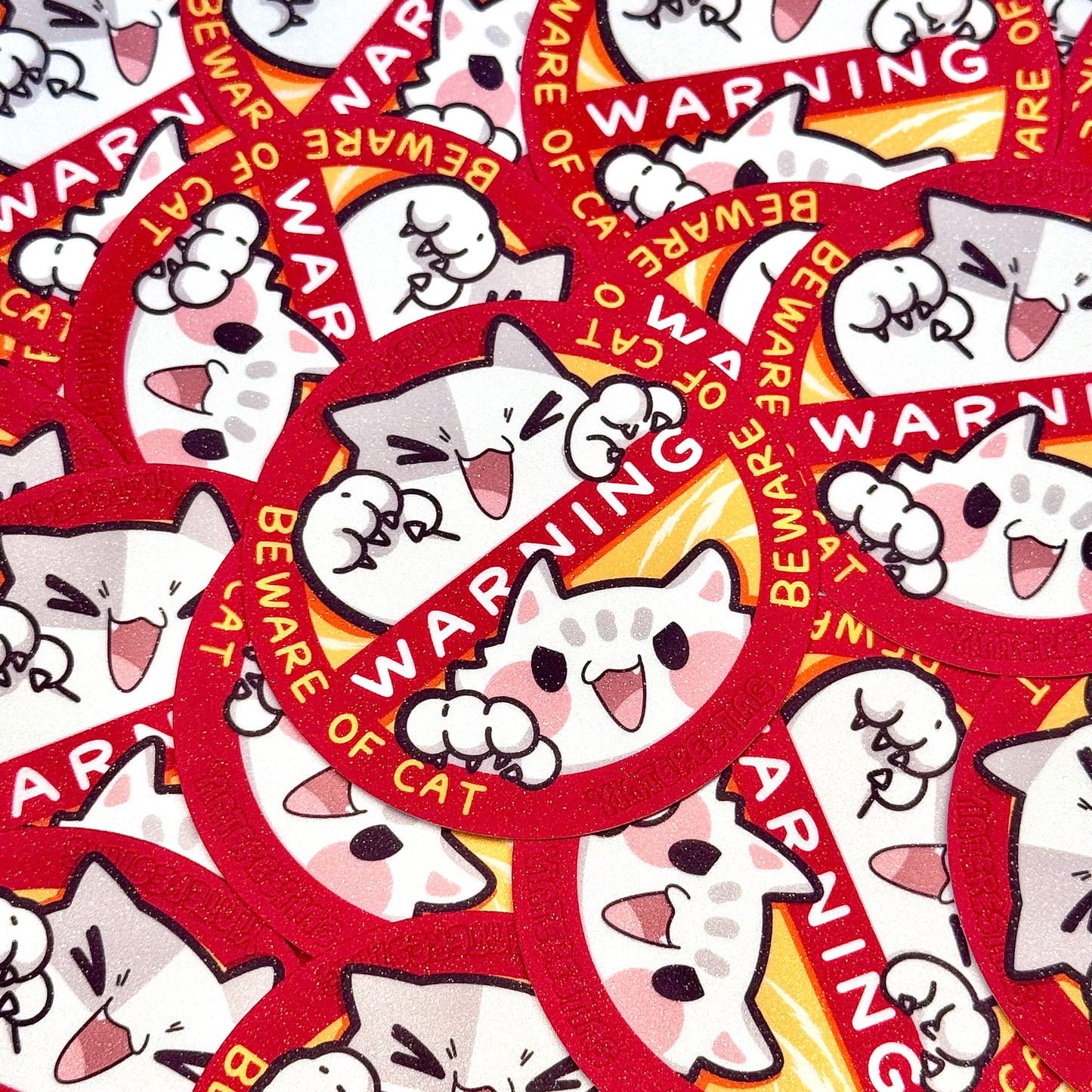 Beware of Cat Warning sticker