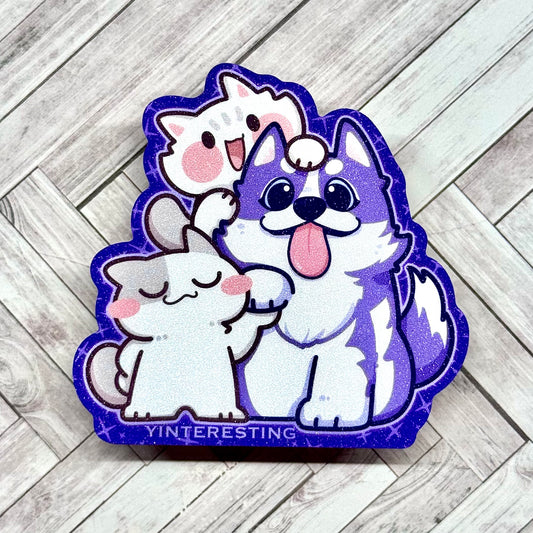 Husky and meows Sticker