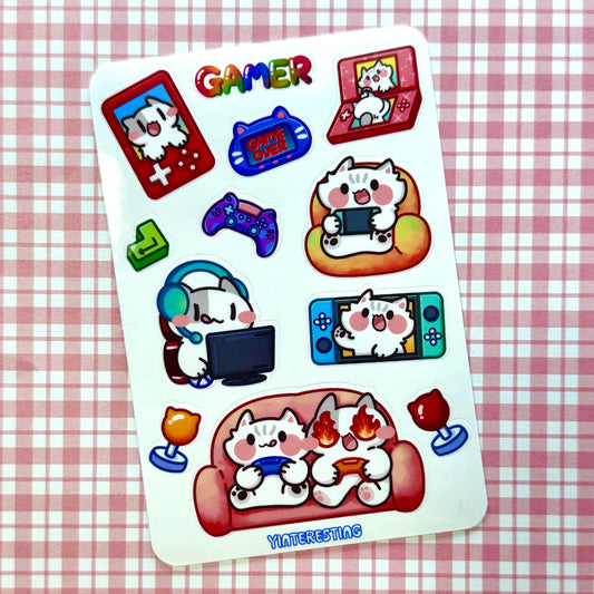 Gamer meow Sticker sheet